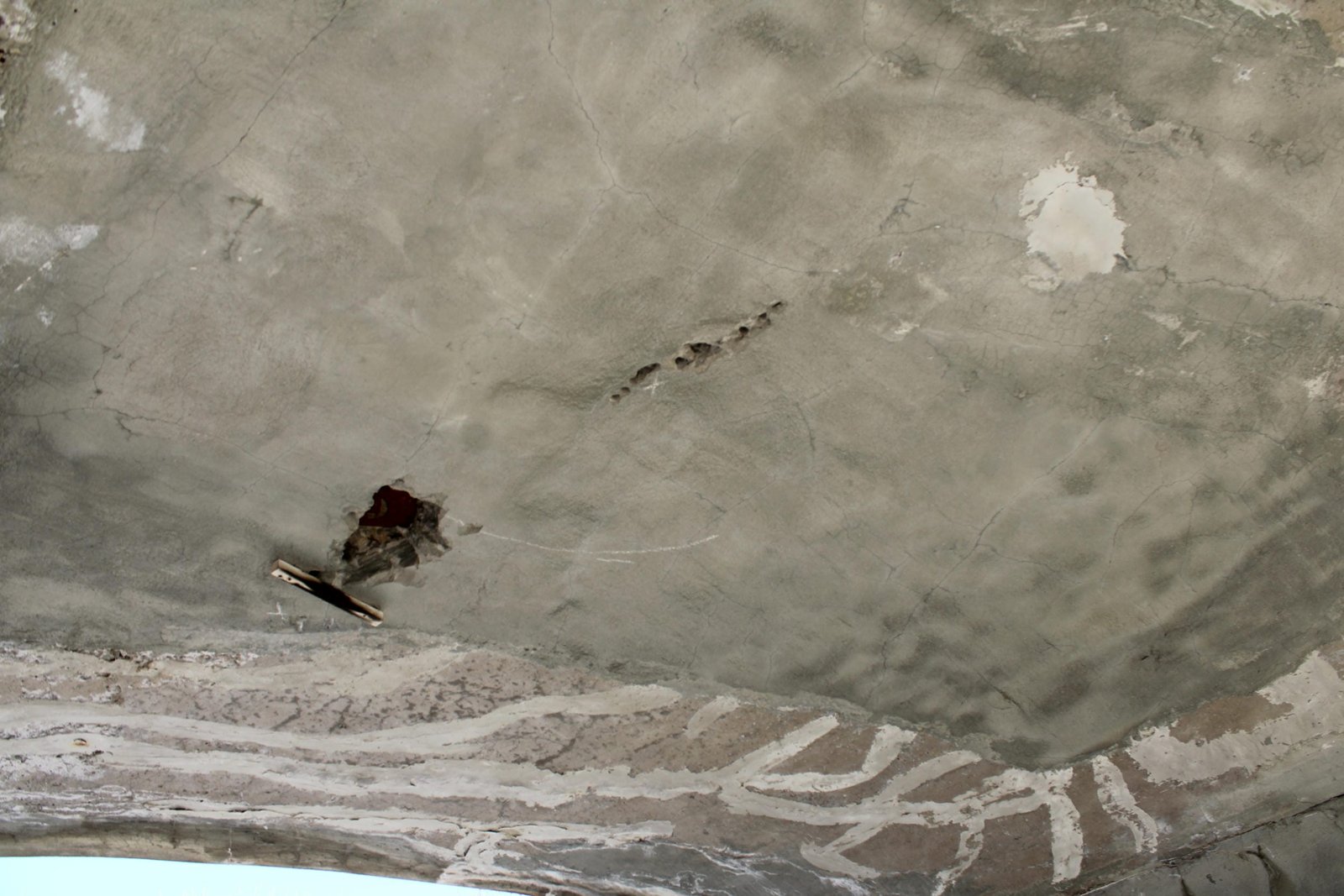 Underside of bridge, showing shotcrete repairs